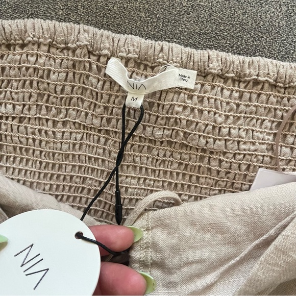 NIA | NWT! linen pull on pant & amie convertible halter top size: medium - Picture 7 of 8